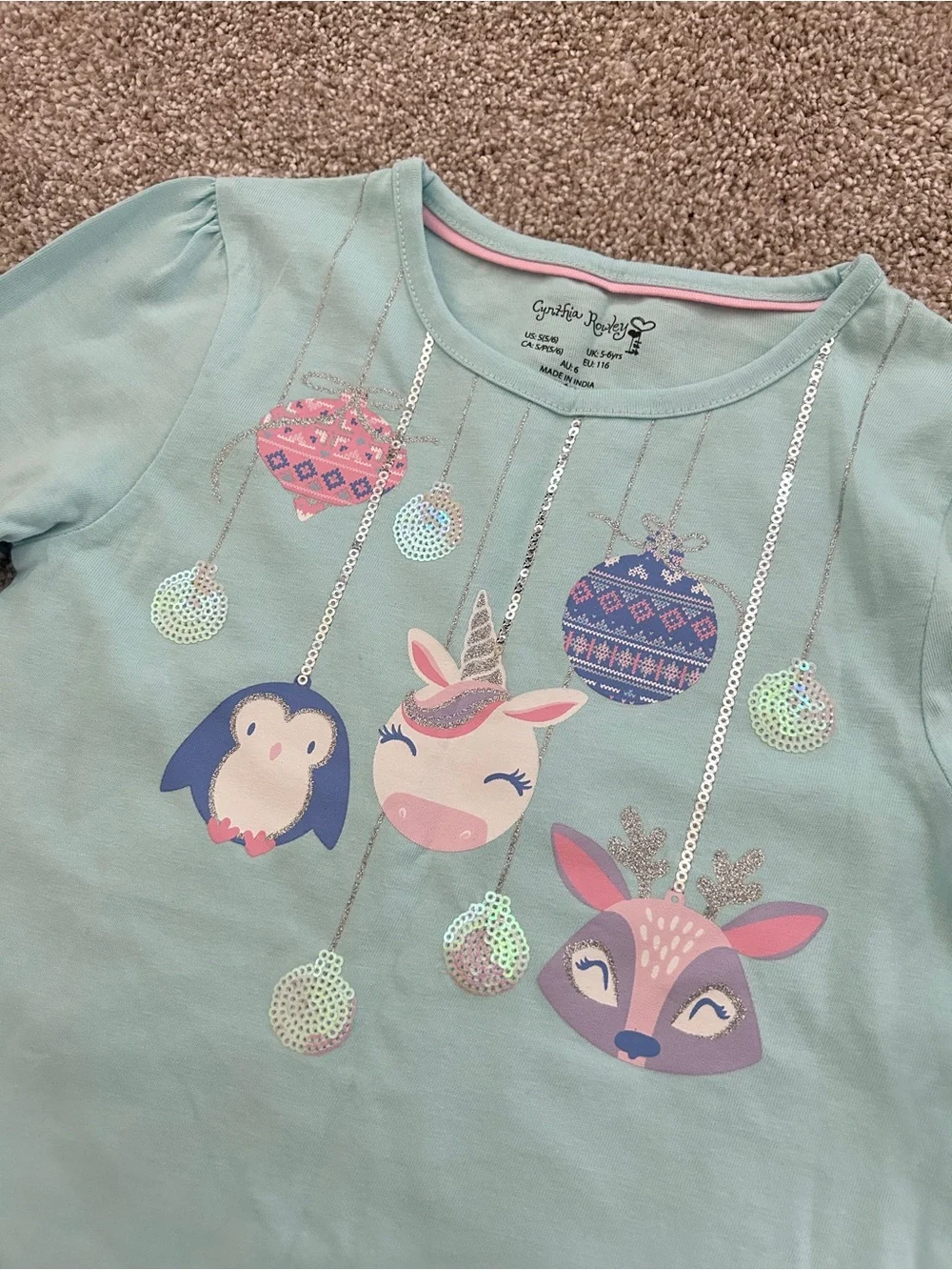 Tommy Bahama Girls Blue Pink Animal Geo Outfit Set Size S 5/6